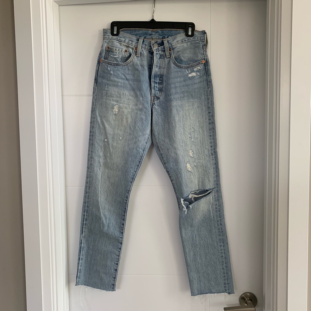 Levi’s 501 Distressed Straight Leg Jean